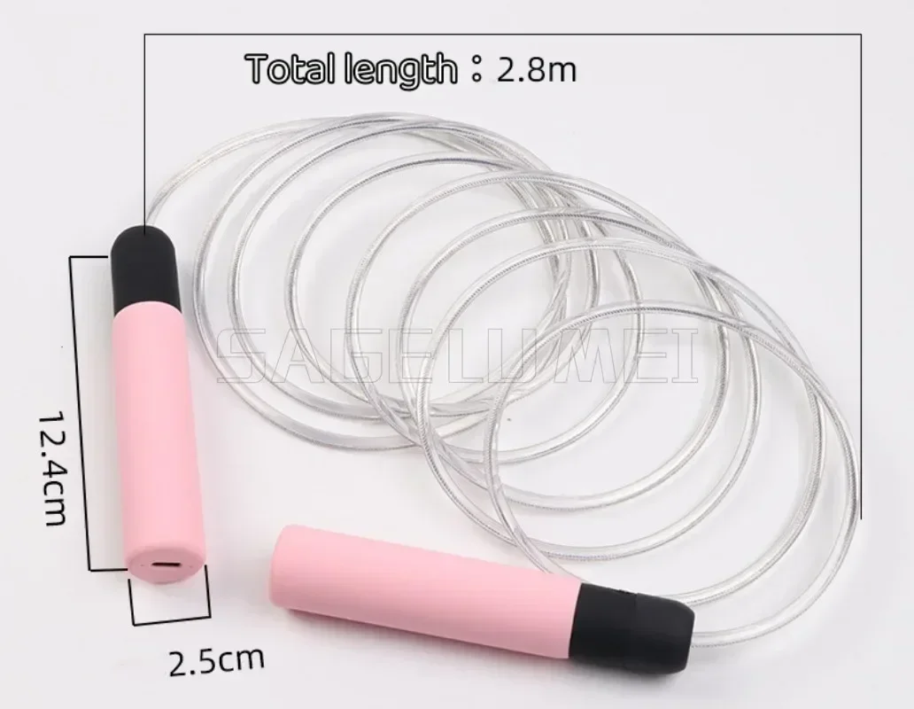 5V Rechargeable LED Night Glow Jump Ropes Glowing Skipping Rope for Kids Adult Adjustable Portable Training Sports Skipping Rope