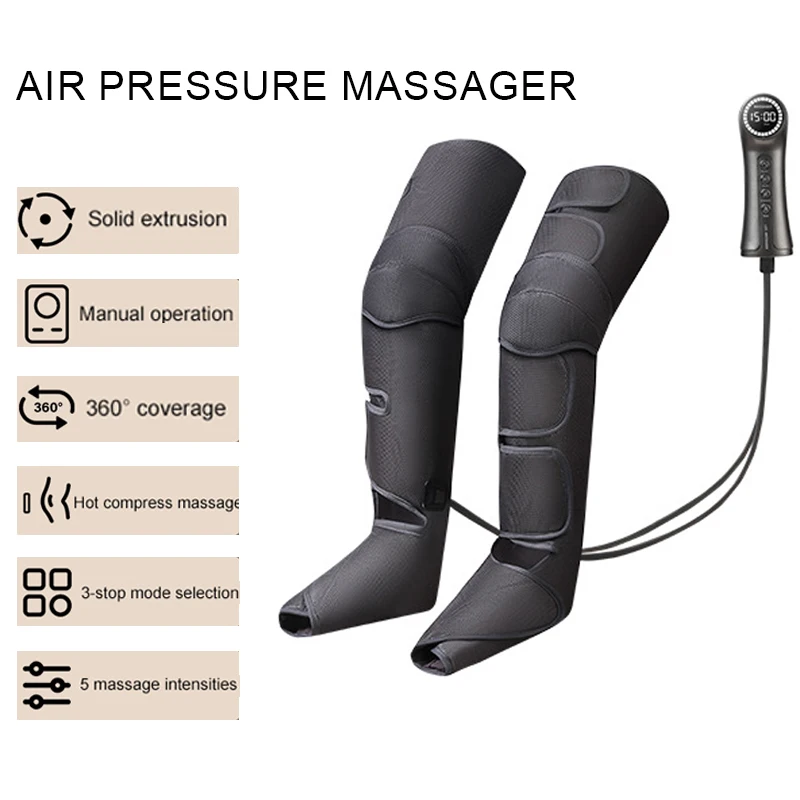 

Массажер для ног с воздушным сжатием, машина для икр, инструмент для релаксации кровообращения, длинная подушка безопасности, вибрационный нагрев, инструмент для колена