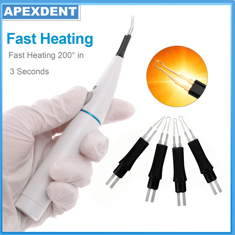 Dental Gutta Percha Wireless Heating Pen With 4Tips Endo Obturation System Tooth Gum Cutter Dentistry Lab Instruments