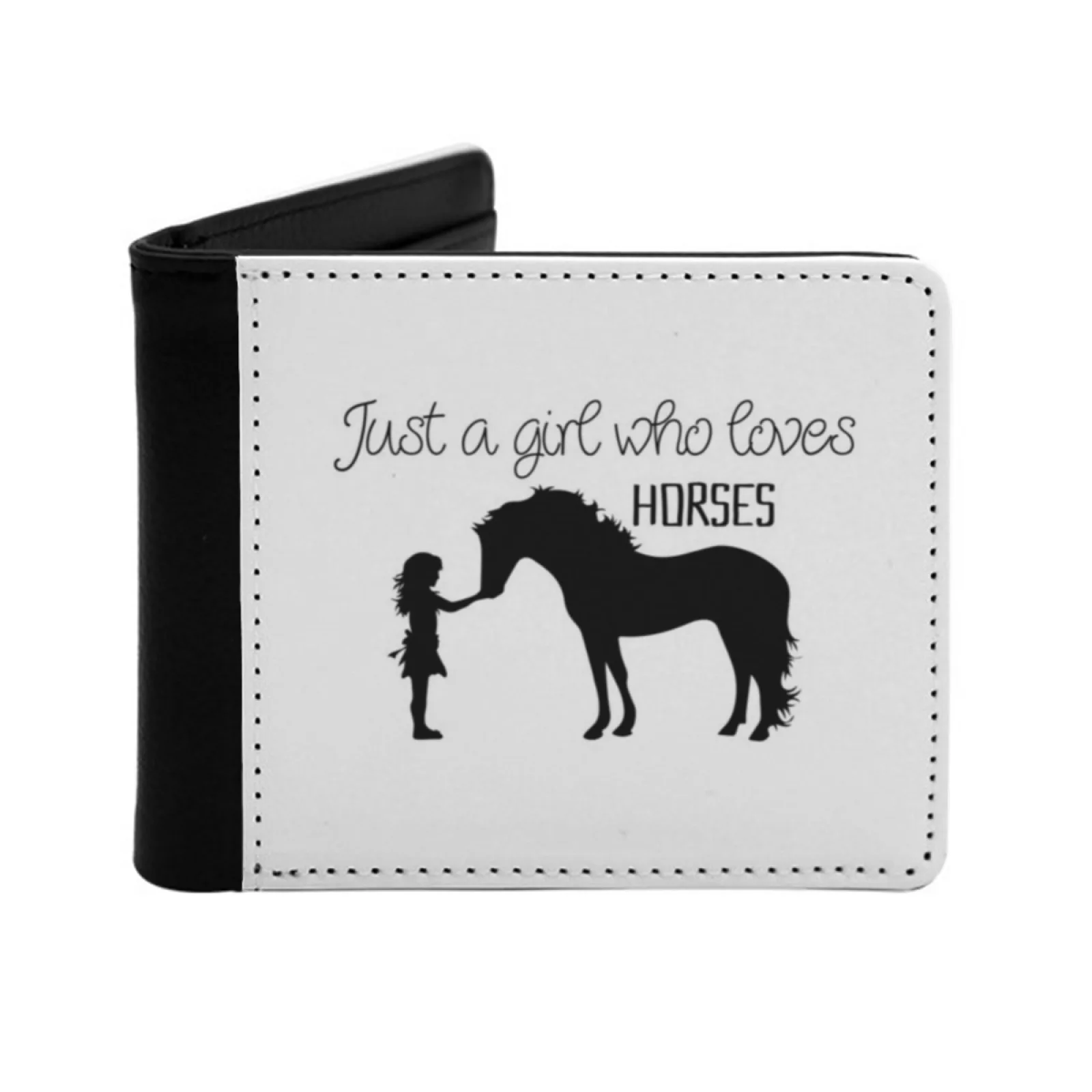 أنا مجرد فتاة تحب الخيول قميص الحصان قميص الحصان تي شيرت جديد طباعة محفظة قصيرة الرجال محافظ حامل بطاقة الائتمان المحافظ