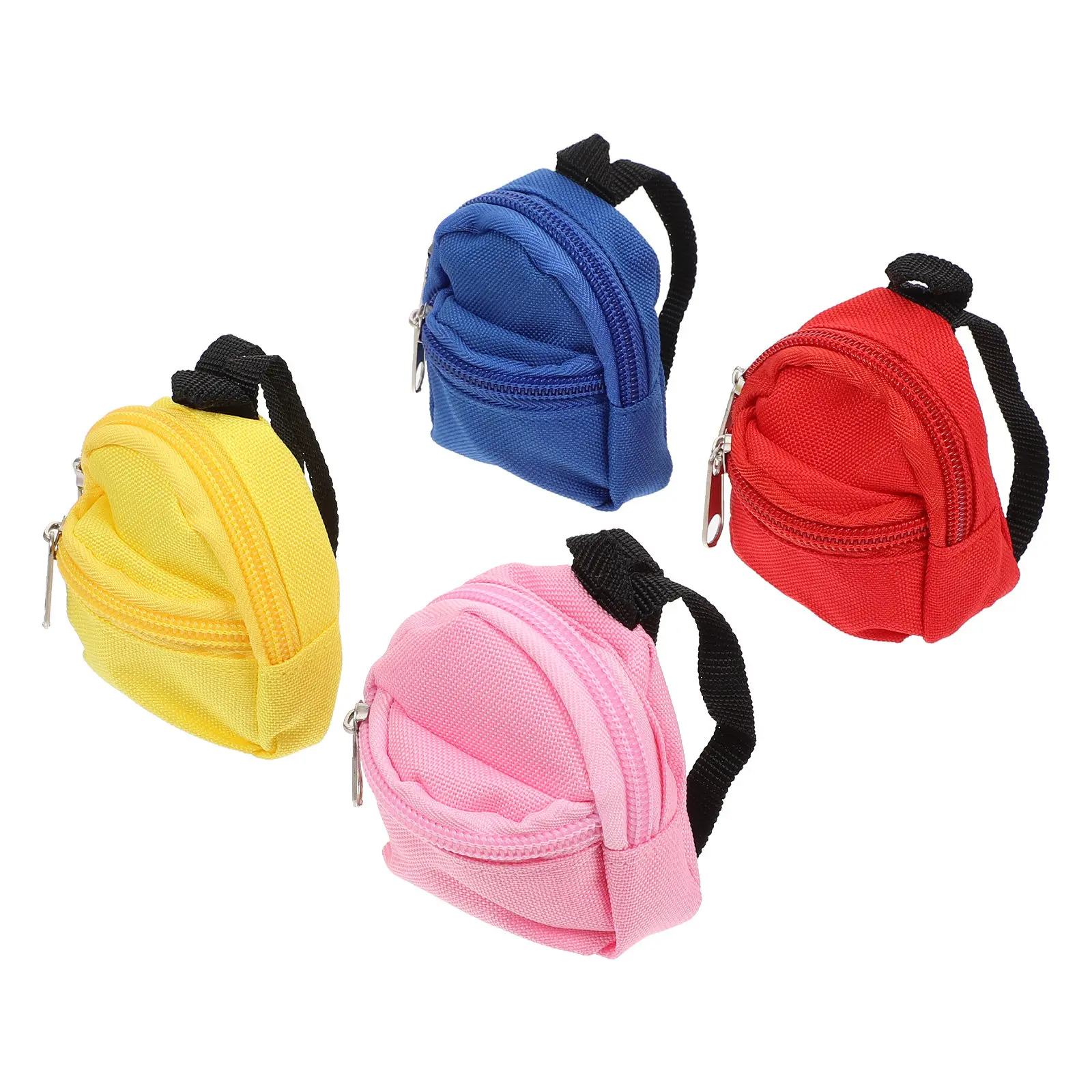 

4Pcs Mini Backpack Adorable Zipper Backpacks Creative Mini House DIY Accessories Desktop Decoration Micro Scene Ornament