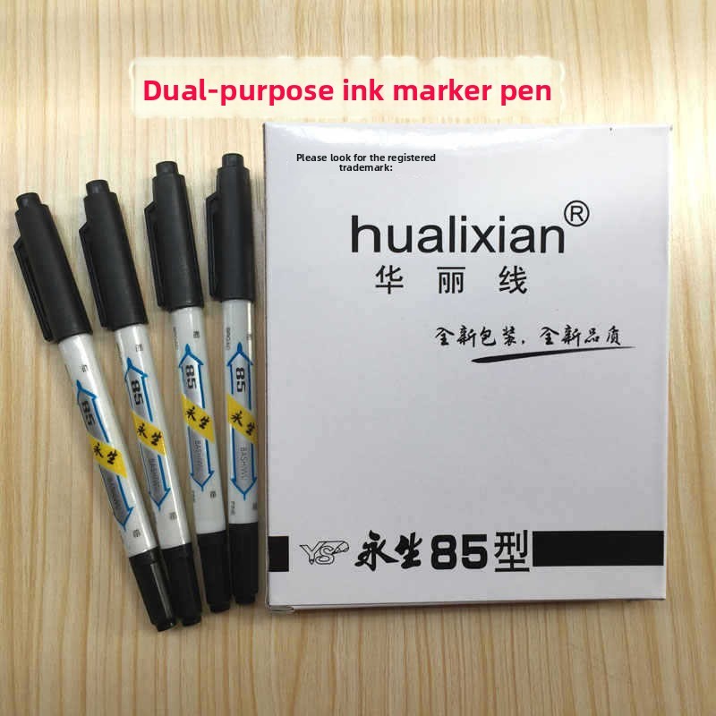  10Pcs Double Headed Marker Pen Oil Quick Drying Marker Pen Art Specific Marker Pen Fine Black Water-based Hook Pen Wholesale 