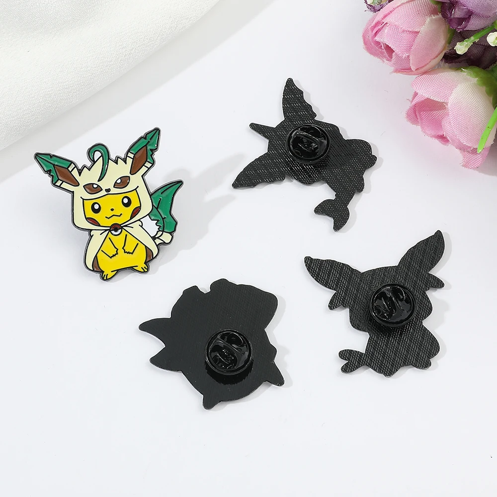 9 Pcs Fashion Animal Brooch Set Creative Pikachu cos Eevee Enamel Pins Backpack Clothing Accessories Metal Badge Accessories