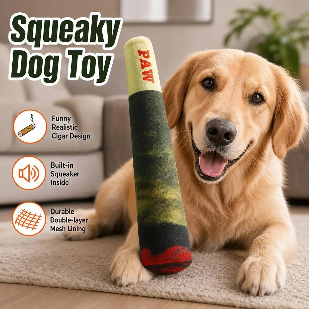 Interactive Dog Joint Sound Puppy Toys Cigar for Small Resistant Squeak Dogs Indestructible Dog Plush Chewing Toy Pet Bite Toys