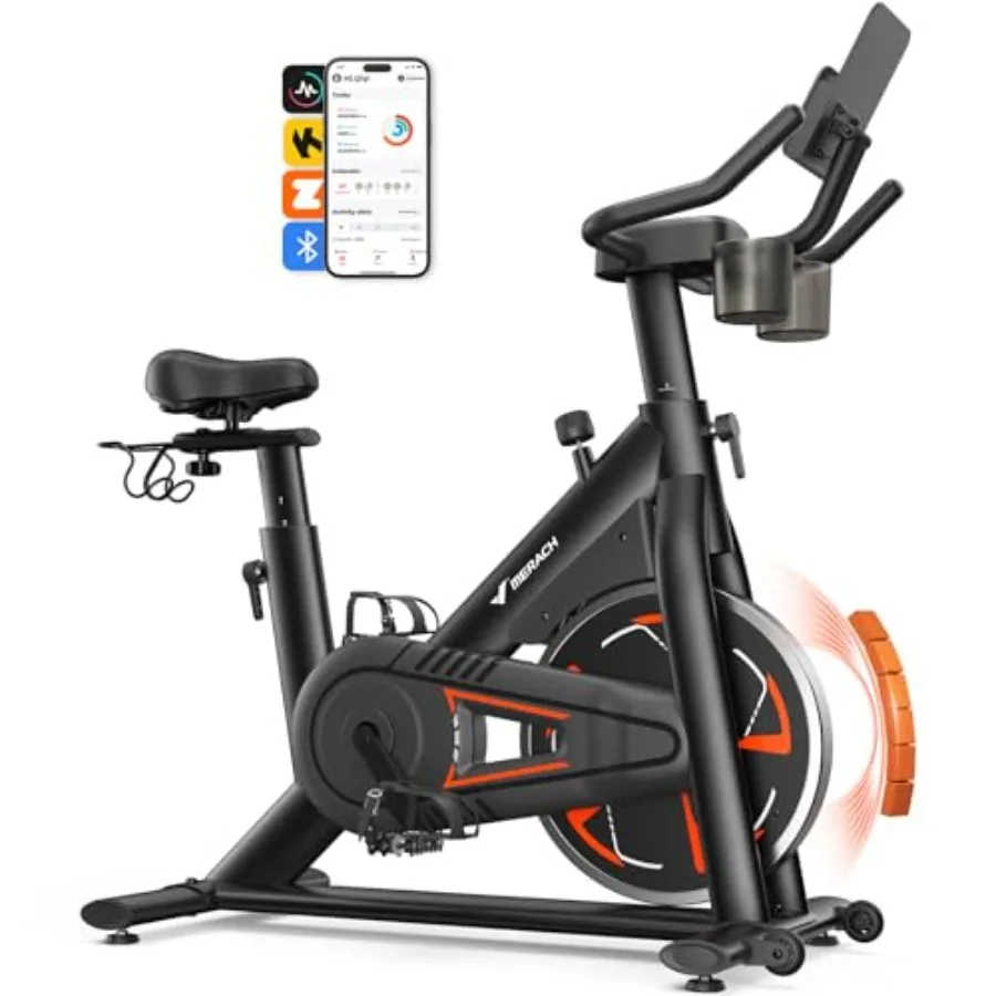 

Магнитный велотренажер с низким уровнем шума для дома, с удобным сиденьем, спиннинговый велотренажер с максимальной нагрузкой до 150 кг