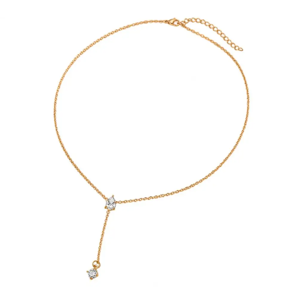 Y-Shaped Pendant Necklace, Gold Necklace for Women, Dainty Lariat Drop Necklace, Minimalist Trendy Clavicle Necklace Fashion Jew