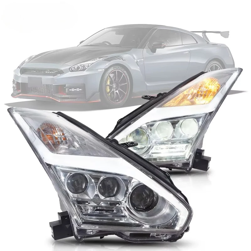 

VLAND LED Day Running Light Car Accessories R35 Headlight Assembly 2008-2023 Modified LED Lens for Nissan GTR