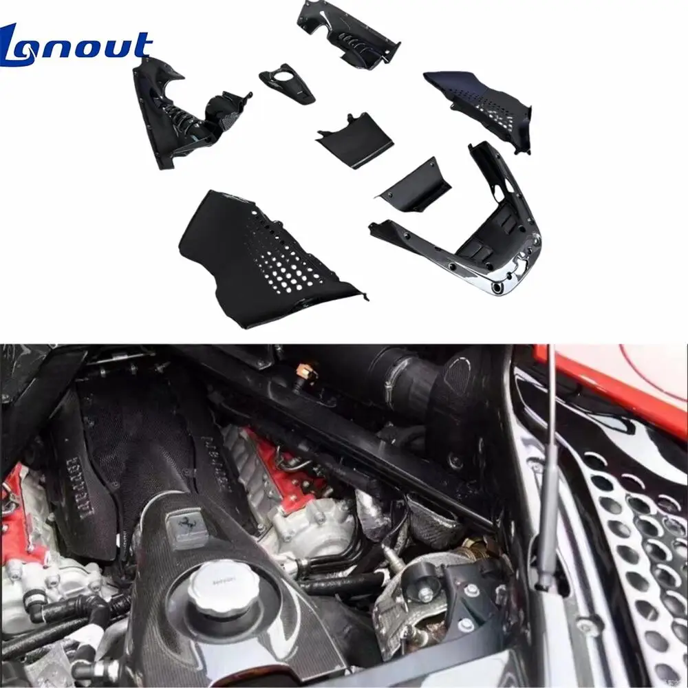 

SF90 Dry Carbon Fiber Engine Covers for Ferrari SF90 Carbon Fiber Cover Kit for SF90 Rear Engine Bay Car Replacement Accessories