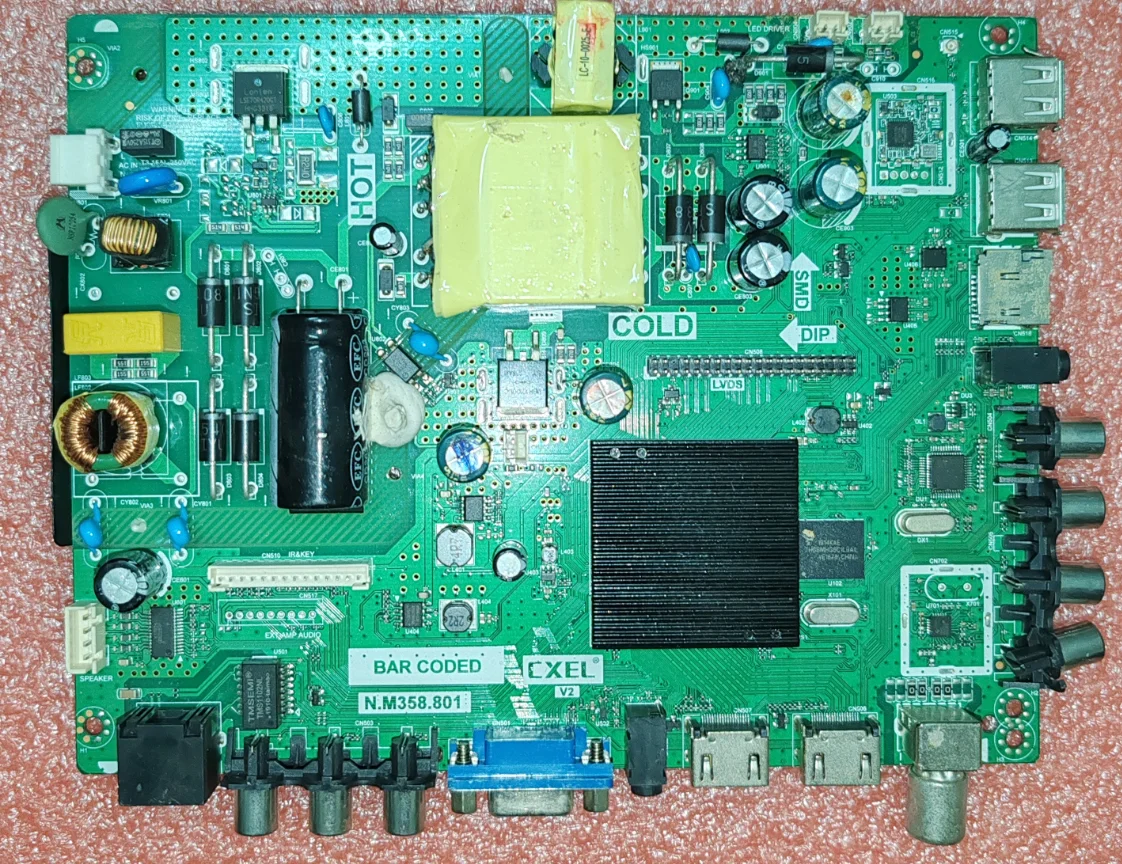 

N.M358.801 Three in one TV motherboard tested, physical photo taken for 1G+8G 63--93V