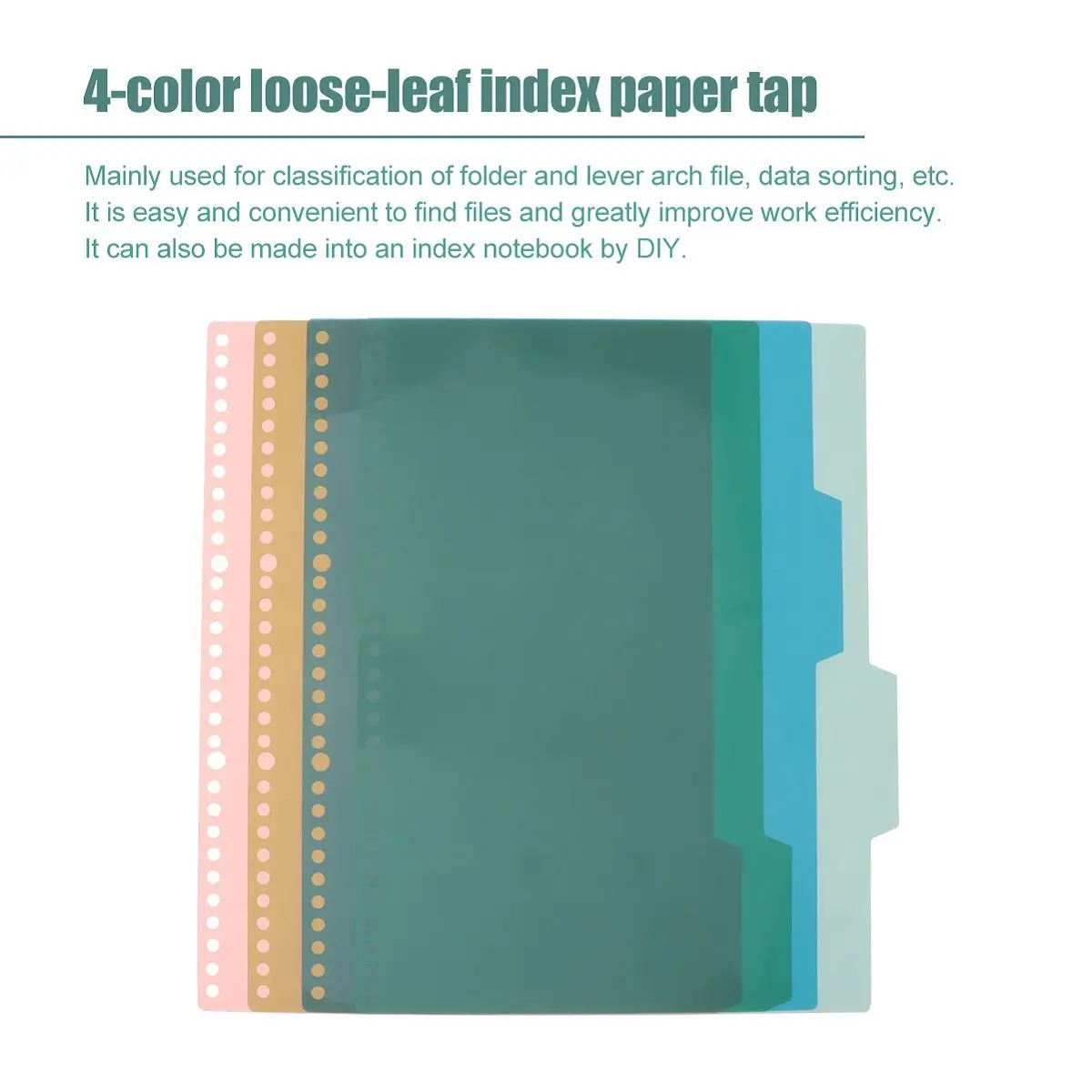 5Sets Insertable Tab Dividers Colorful PP Page Separators for Office School Notebook Document Organization Page Dividers