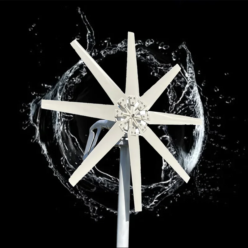

2024 Factory Wholesale 1000w Wind Turbine Small 8 Blades Low Start Wind Speed Wind Turbine For Sale