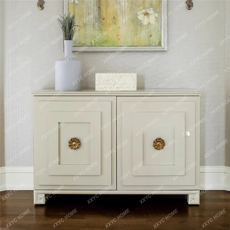light luxury solid wood porch cabinet entry foyer cabinet ultra-thin and simple