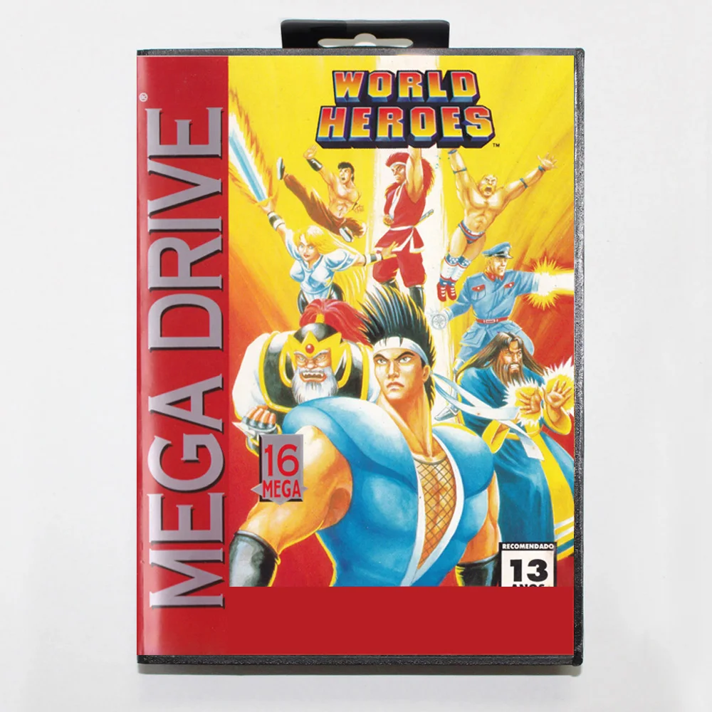 Nova chegada heróis mundiais md cartão de jogo 16 bits br capa para sega megadrive genesis cartucho console de videogame
