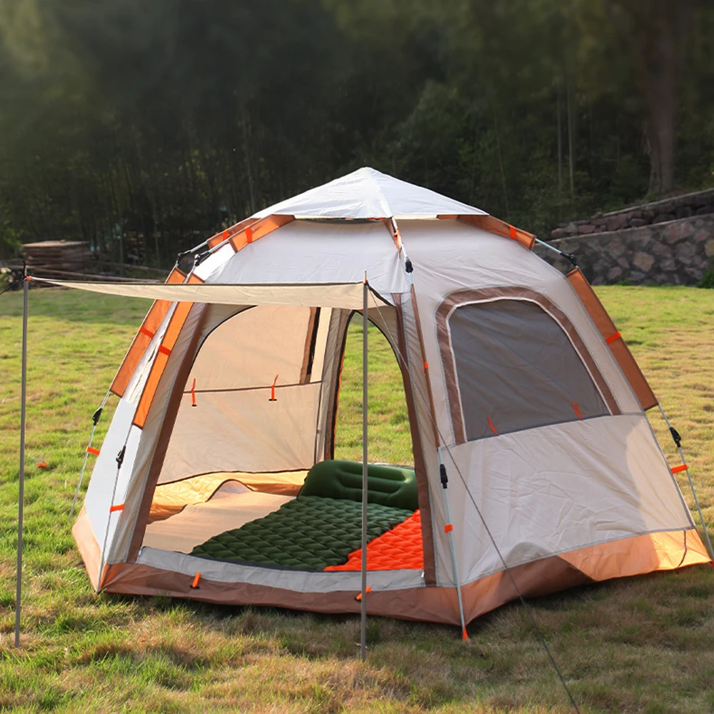 

Outdoor Automatic One-touch Tent Hexagonal Quick Open Two Door Four Window 캠핑 텐트 Camping Waterproof Thickened 원터치 텐트