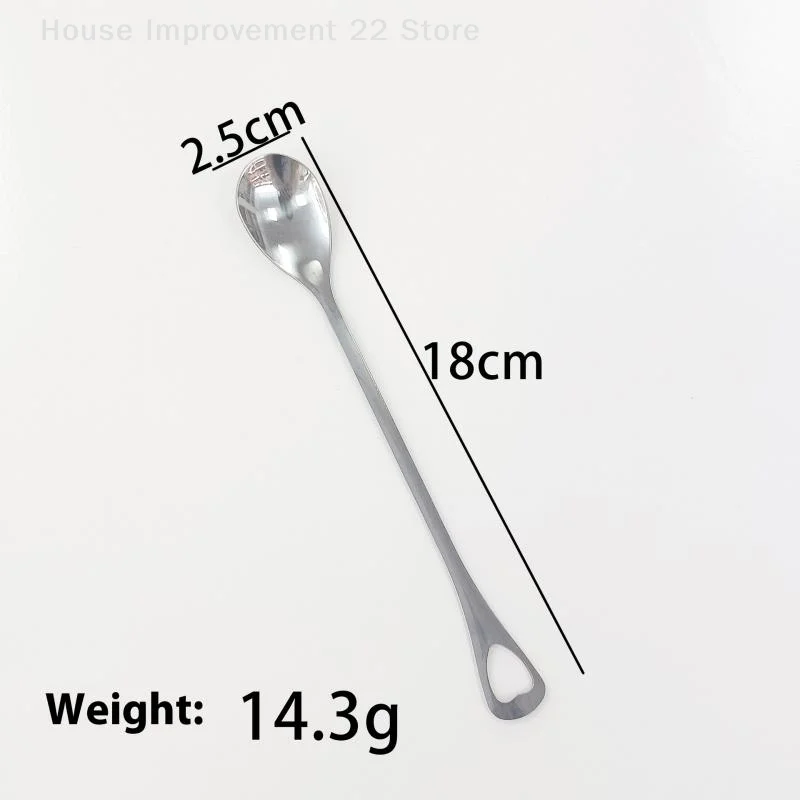 스테인레스 스틸 하트 디자인 국자 커피 차 혼합 숟가락 Flatware 디저트 스푼 음주 도구