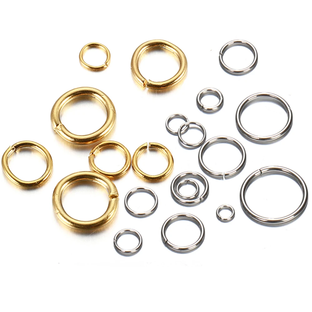 100-200 teile/los Edelstahl Split Ringe offene Sprung ringe Anschlüsse 4-8mm für DIY Schmuck machen Funde Zubehör Zubehör liefert