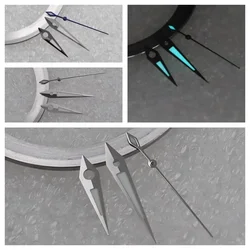 Watch Hands Silvery Triangle Needle Blue Luminous Watch Needle Watch Conversion Accessories for NH35/NH36/4R/6R Movements