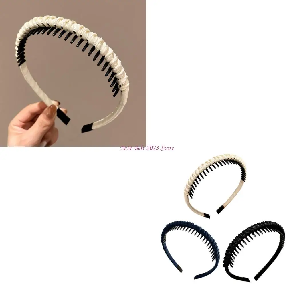 

49ME AntiSlip Teeth Grip Hairband 3PCS Adjustable Comfort Workout Yoga Face Cleansing Hair Accessories for Women Daily Use