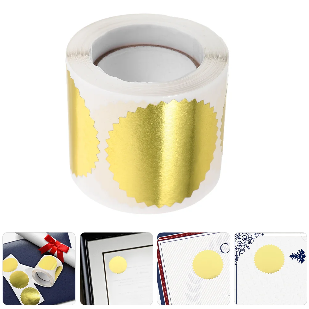 2 Rolls Stencil Sticker Certificate Medals Stickers Embossed Seals Glassine Paper Base Diploma Foil