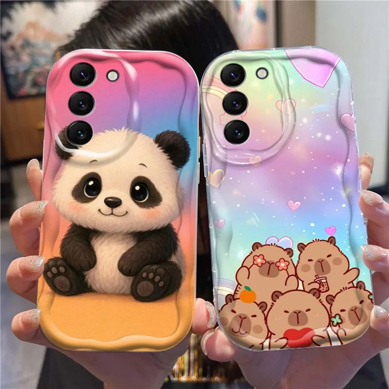 

Kapibala Popular Cartoon Color For Samsung S25 S24 S23 S22 S21 S20 A04 A05s A05 A06 Ultra Plus FE 5G Wave Oil Phone Case