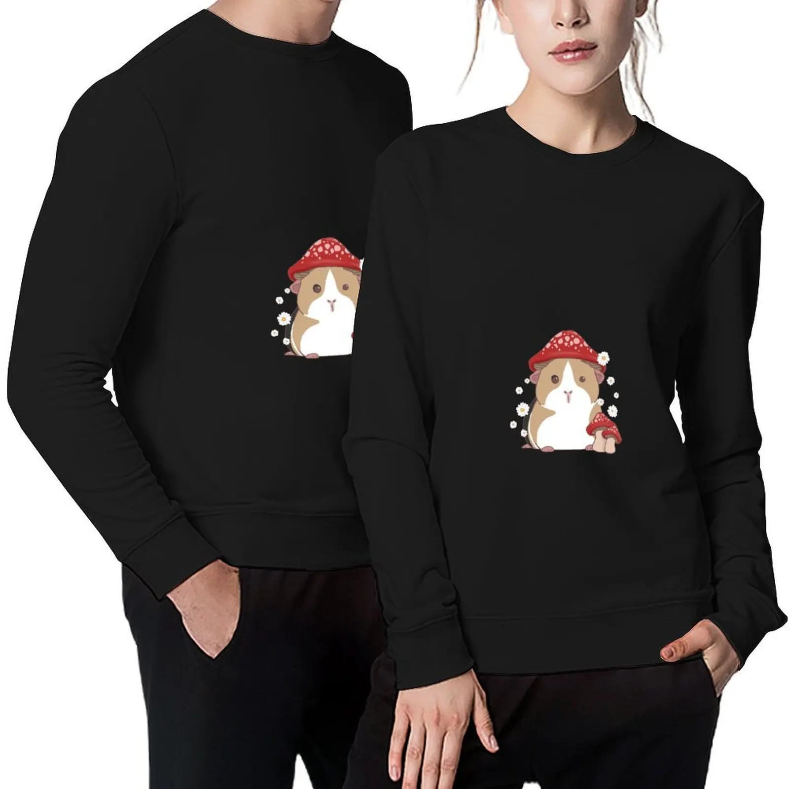 Wild mushroom Chewy (The guinea pig) with flowers Pullover blouse autumn jacket men male clothes sweatshirts