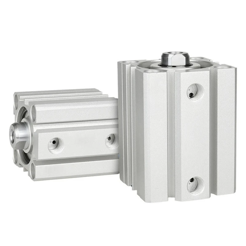 ACQ Series Thin Pneumatic Cylinder 12-80mm Bore 5-140mm Stroke Aluminum Alloy Compact Air Cylinder with Internal Thread