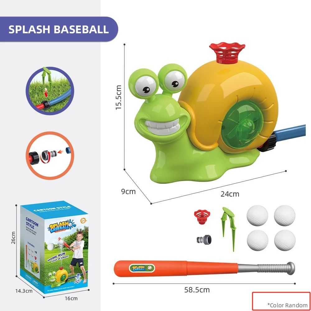 Aspersor de caracol con béisbol para exteriores, juguete interactivo para jugar al agua, Spinning, césped, padres e hijos, Verano
