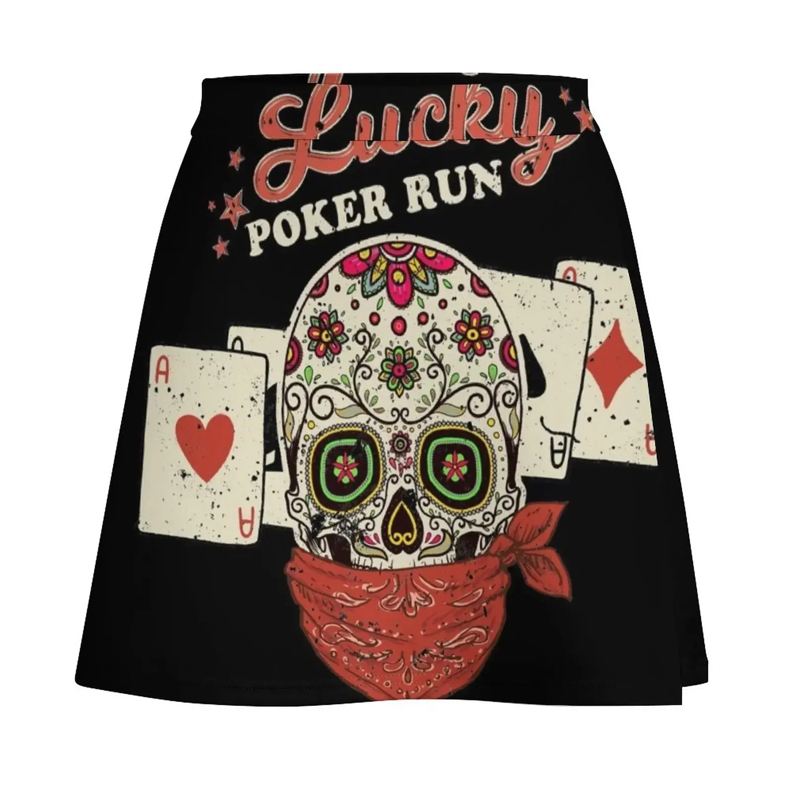 Poker Run - Sugar Skull Bandana & Cards Minirok elegante feestjurken voor dames 2024 rok voor damesrok voor dames