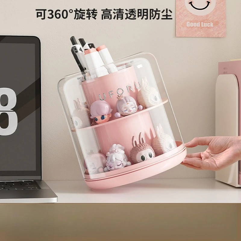 

Вращающийся держатель для ручек, креативный милый студенческий стол, многофункциональный пластиковый органайзер большой емкости