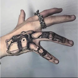 Mechanical Fingers Tattoo Sticker Waterproof and Long-lasting Temporary Tattoo Sticker