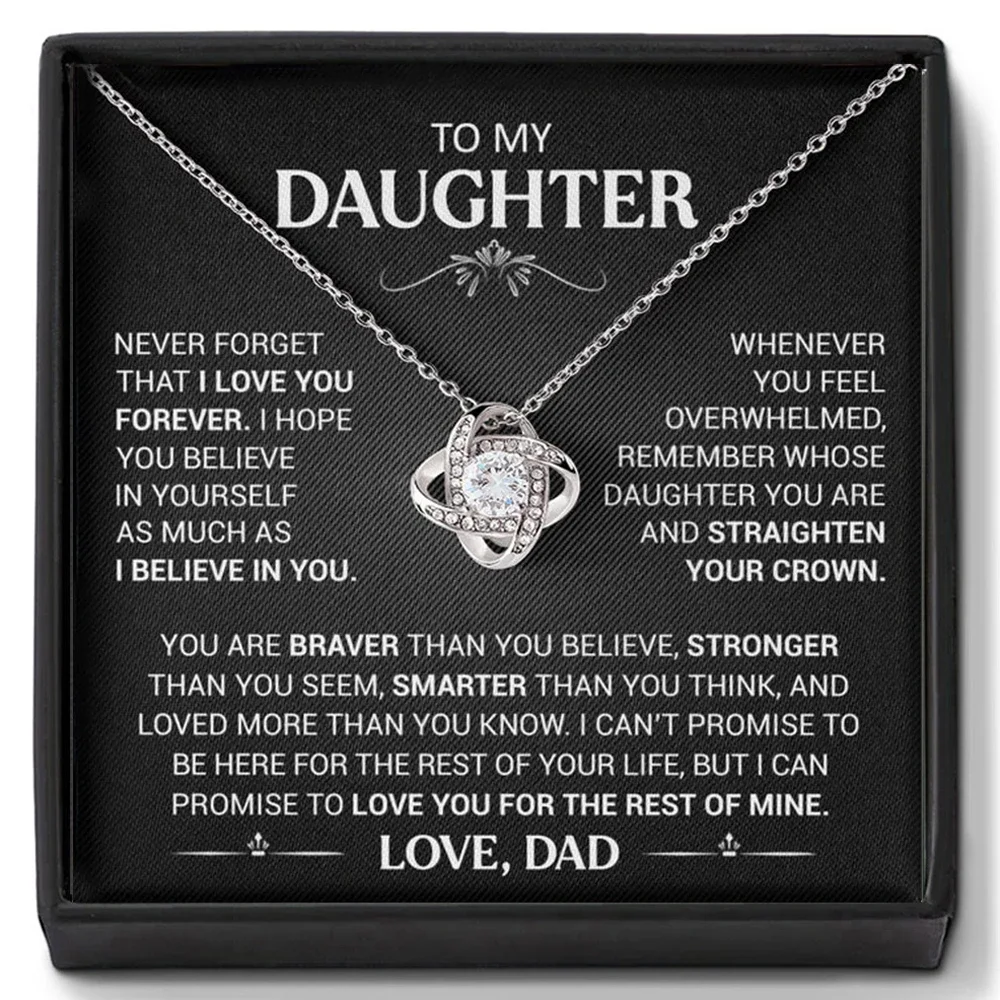 Daughter Gifts From Dad ,To My Daughter Necklace From Dad, Birthday Gifts for Daughter from Dad With Inspirational Message Card