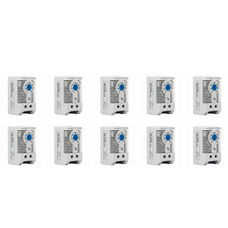 

10X KTS011 NO Normally Open Adjustable Mechanical Temperature Controller Cabinet Thermostat Din Rail,Used For Cooling