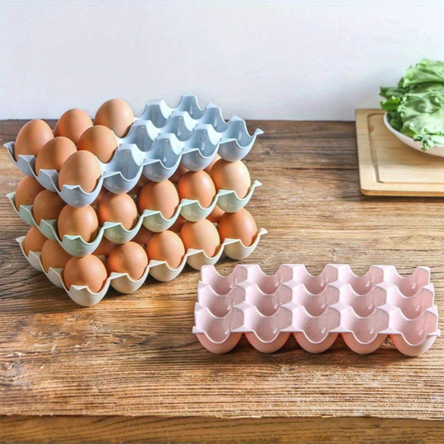 1pc 15 Grids  Refrigerator Egg  Box Practical Creative Eggs Holder Plastic Tray Eggs Shelf Case Organizer