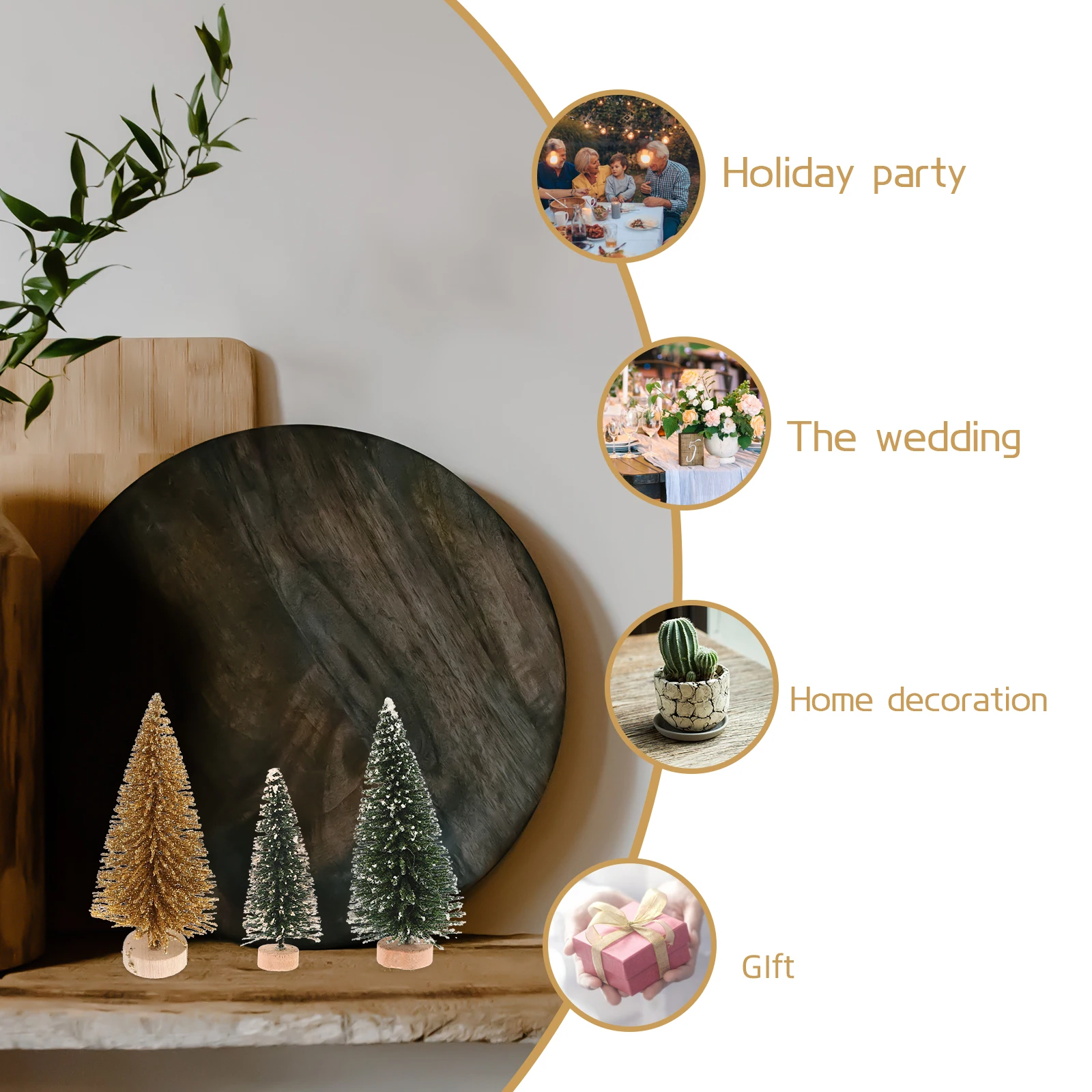 

16pcs Miniature Christmas Tree Tabletop Xmas Trees For Home Party Mantel Decor Christmas Holiday Supplies Decorative Ornaments