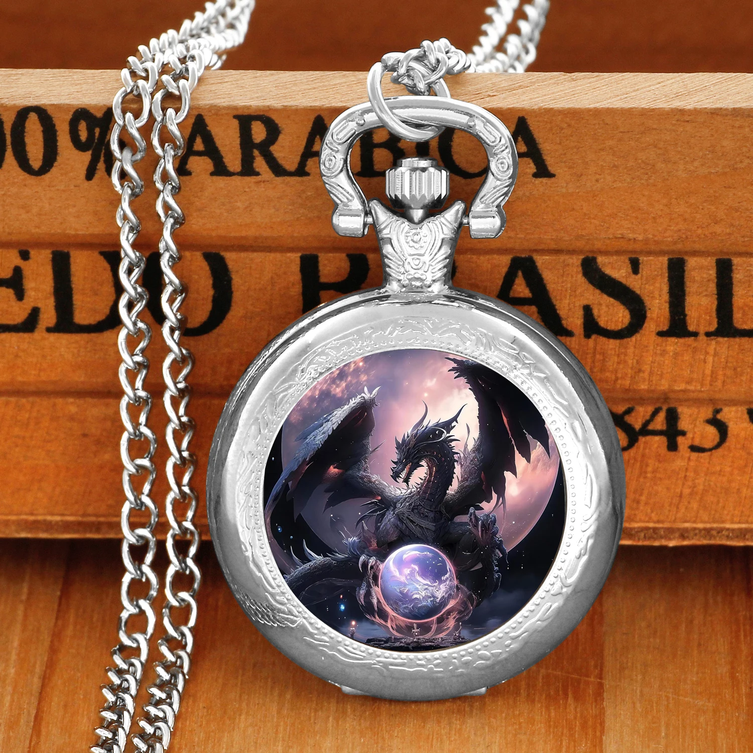 Cool Dragon Vintage Quartz Zakhorloge Voor Vrouwen Mannen Ketting Unieke Hanger Klok Ketting Kids Unieke Horloge Cadeau Accessoires