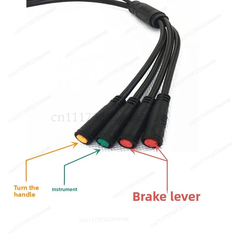 1T4 1T5 Waterproof Splitter Cable Harness for E-Bike Controller Display Brake Throttle Custom Length, Replacement Parts