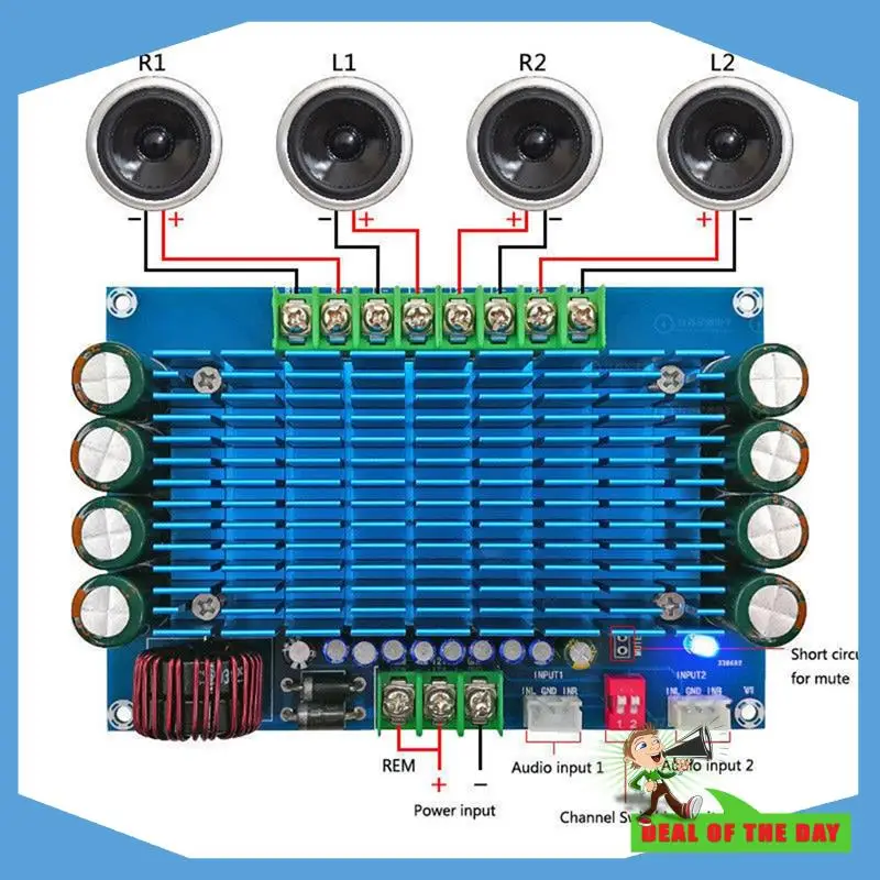 

TDA7850 4-Channel 50W Car Digital Amplifier Audio Board 12V High Power Audio Amplifier Board For Car