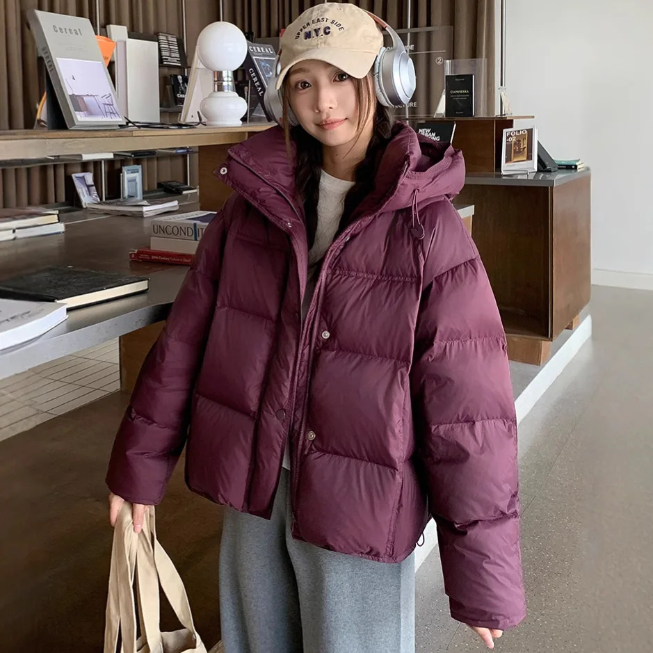 Cotton Coat Women Parkas Winter Jacket Hooded Zipper Covered Button Puffer Padded Jackets Windproof Outerwear Female Overcoat