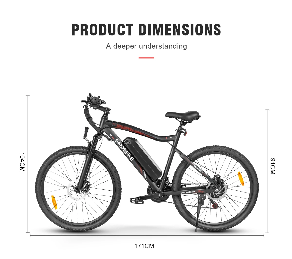 SAMEBIKE SY26-II 500W 36V 13Ah 26 Zoll Elektro-Mountainbike, aktualisiertes E-MTB mit Dual-Scheibenbremsen, LCD-Bildschirm zur Anzeige von Geschwindigkeit, Batteriestands, Kilometerstand,