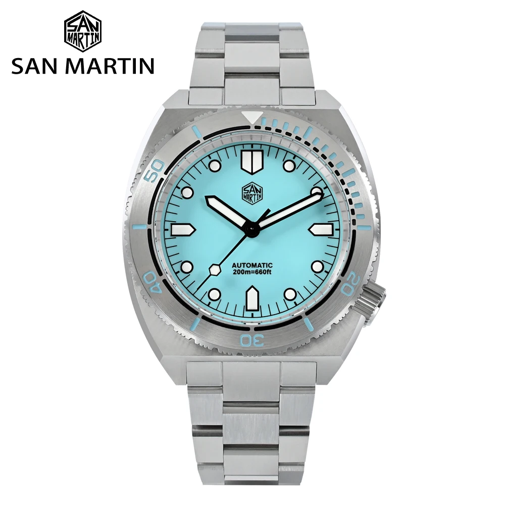 

San Martin 40mm Classic Turtle Luxury Men Diver Watch YN55 Automatic Mechanical Sapphire Stainless Steel Waterproof 200m SN0067