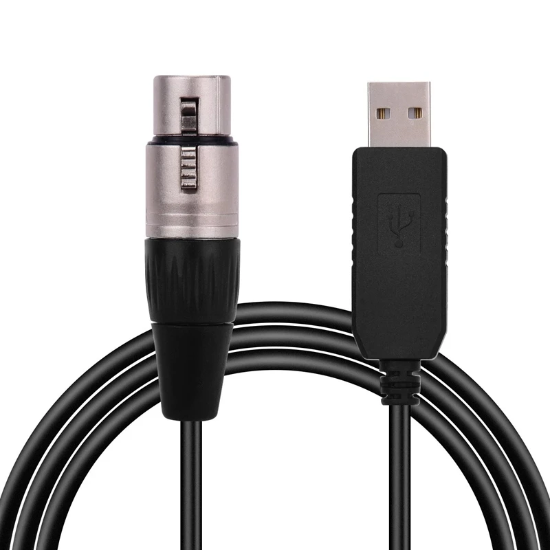 واجهة أنثى XLR لتوصيل معدات إضاءة المسرح ، كابل محول ، تحكم LED ، RS485 ، DMX512 ، USB إلى 3Pin