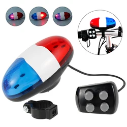 Bicycle 6 Flashing LED 4 Sound Police Siren Trumpet Horn Bell  Rear Light For Taillight Waterproof MTB Road Bike Accessorie