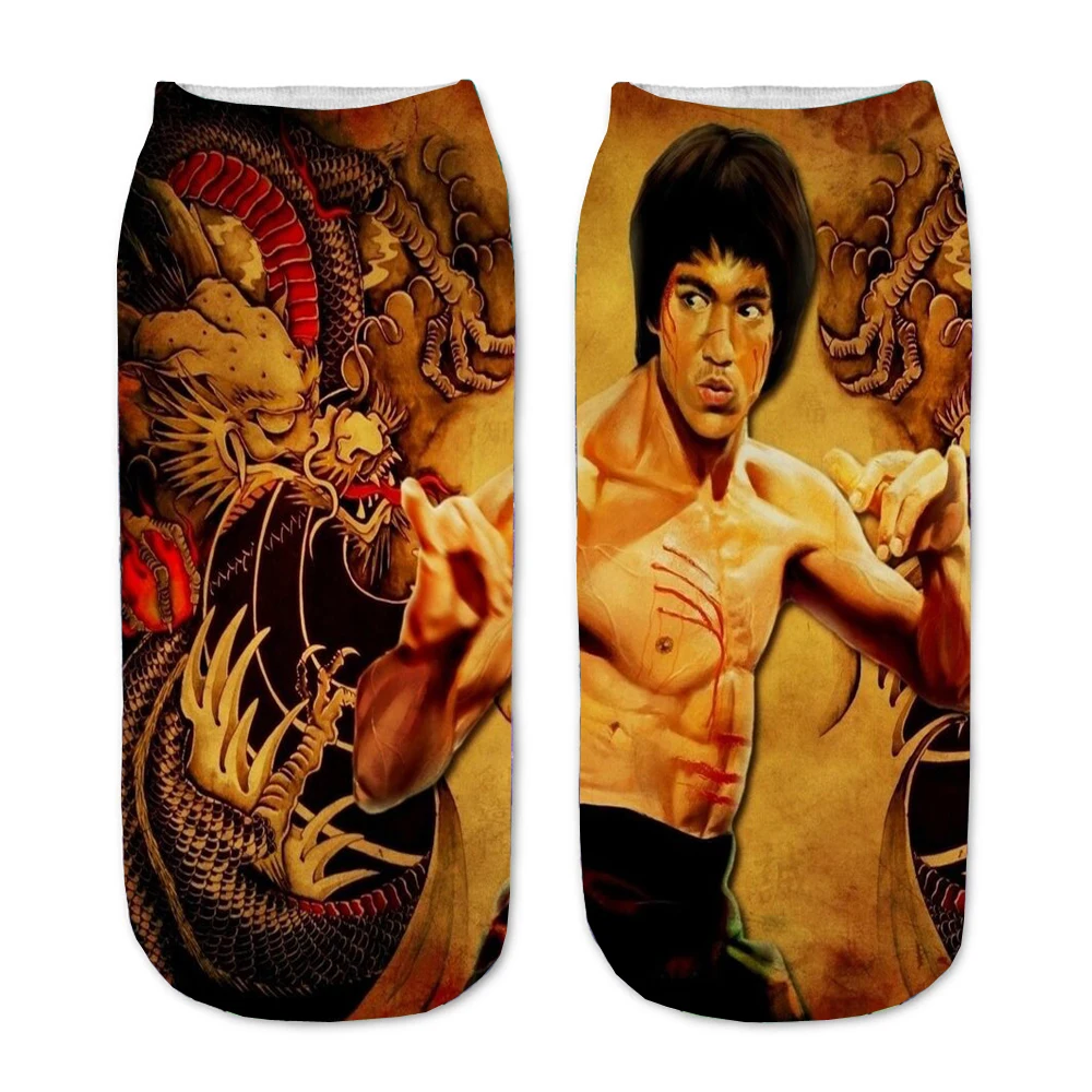 

Носки из аниме, китайские прямые носки с 3D принтом в виде звезд кунг-фу для мужчин и женщин, короткие носки, милые праздничные носки до щиколотки для подростков