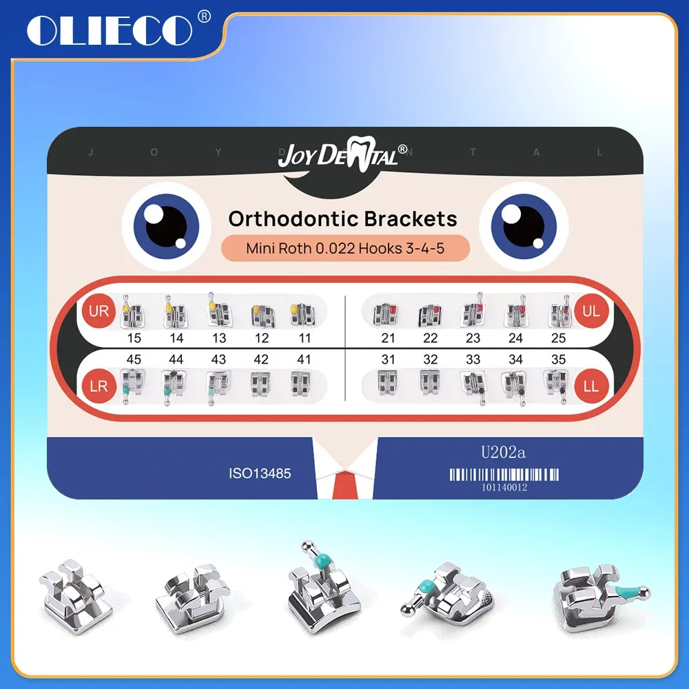 

1PACK Dental Orthodontic MIM Monoblock Brackets Mini Roth 0.022" with 3-4-5 Hooks