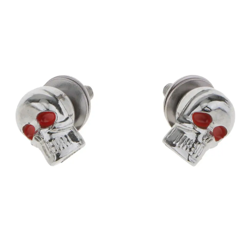 Skull Design License Plate Frame Bolts Metal Mounting Screws Universal Fit for Motorcycle Mechanical Tooling