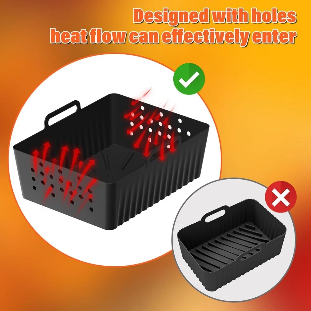 A59E-2 قطعة بطانات سيليكون للمقلاة الهوائية للنينجا SL400UK/SL401 سلة مقلاة هوائية قابلة لإعادة الاستخدام ملحقات وعاء المقلاة الهوائية