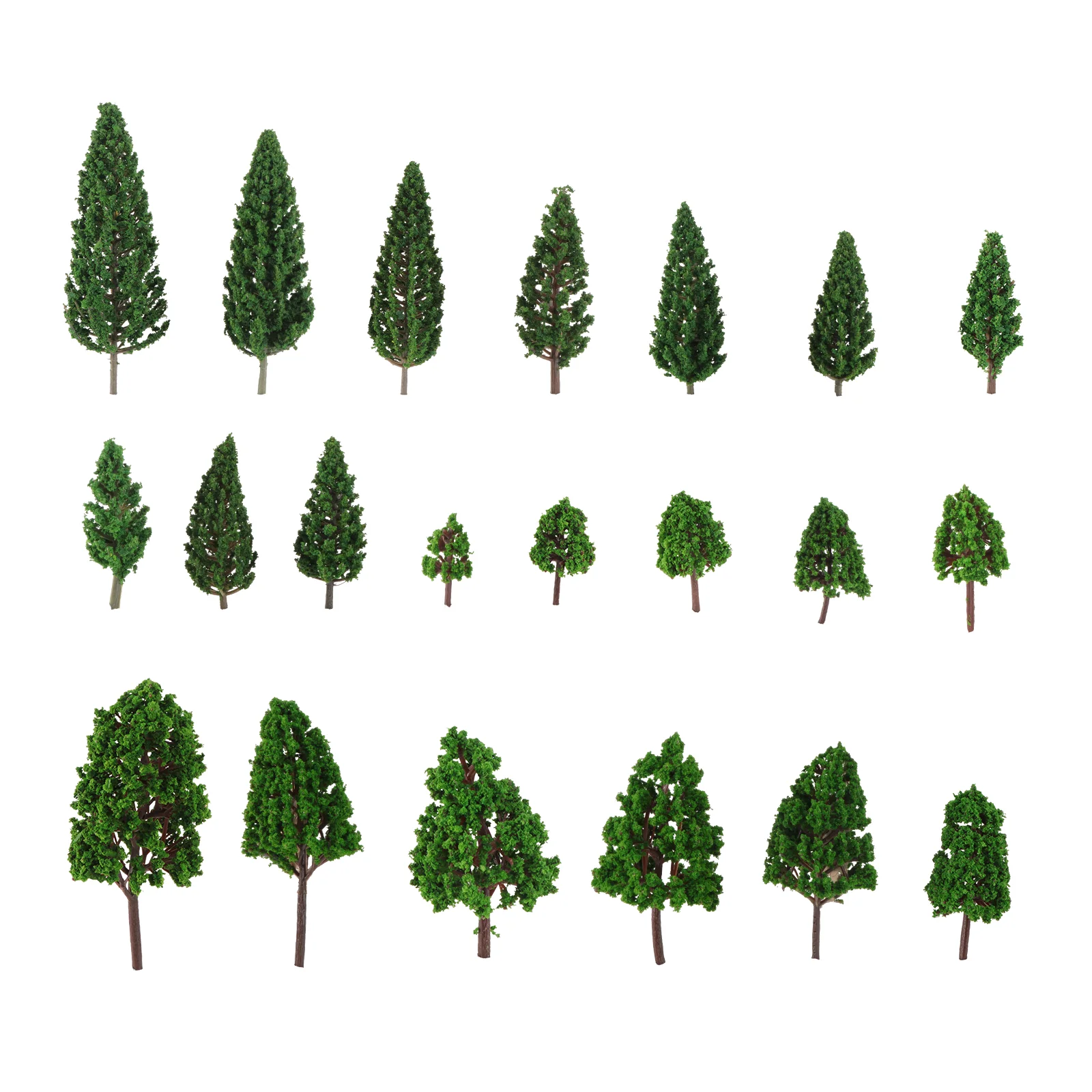 

22pcs Green Mini Tree Set Scenery Architectural Landscape Model Trees Model tree set Mini border tree