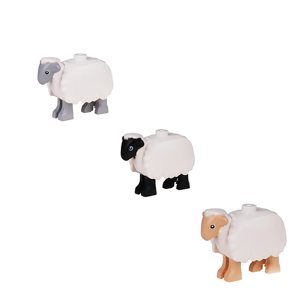 5pcs Building Blocks Animal Sheep MOC Farm Pasture Goat Grassland Scene Accessories Building Blocks Children's Toys Gift