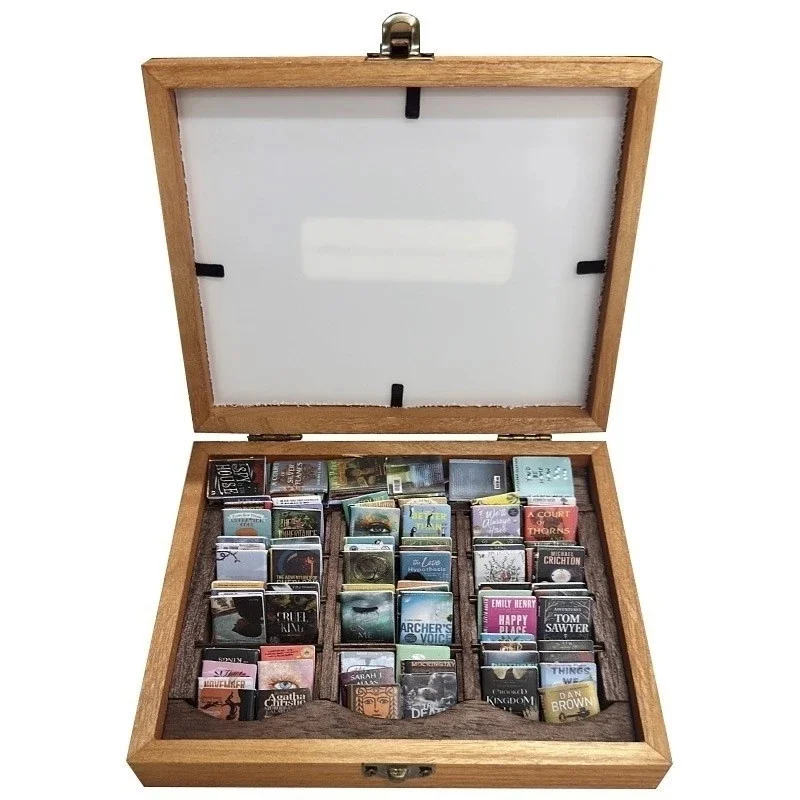 50pcs Mini Books Set Fake Small Book Dollhouse Miniature 1:12 Bookshelf With Realistic Scene