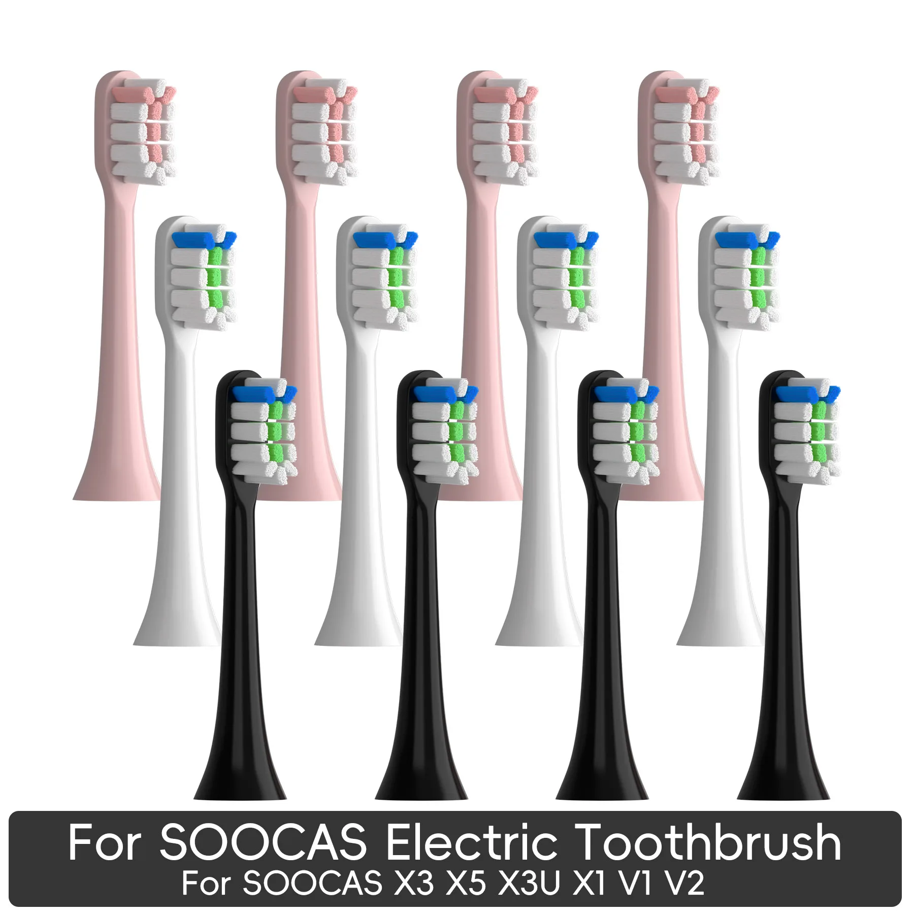 

Replacement Brush Heads for Xiaomi SOOCAS X3 X5 V1 X3U Bristle Heads Electric Toothbrush Dupont Bristle Sealed Packed